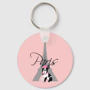 Le petit chien à Paris Key Ring