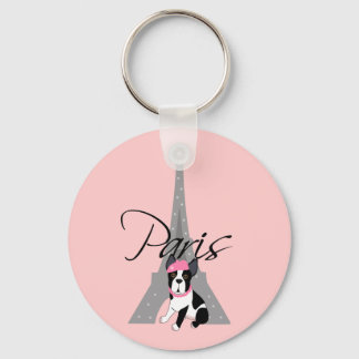 Le petit chien à Paris Key Ring