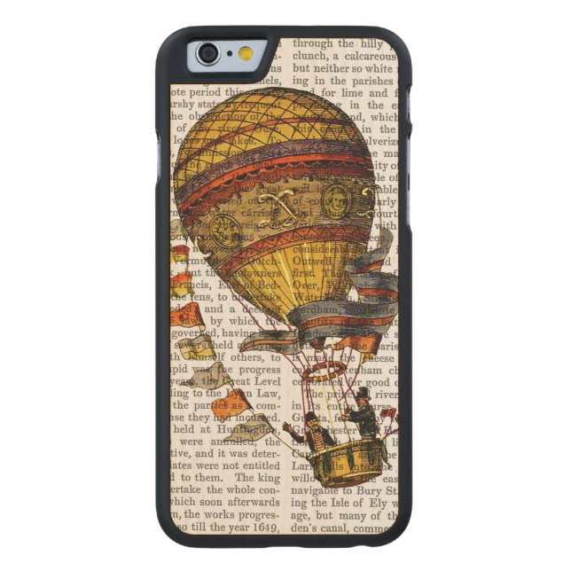Le Pilote Hot Air Balloon Carved Wood iPhone Case (Back)