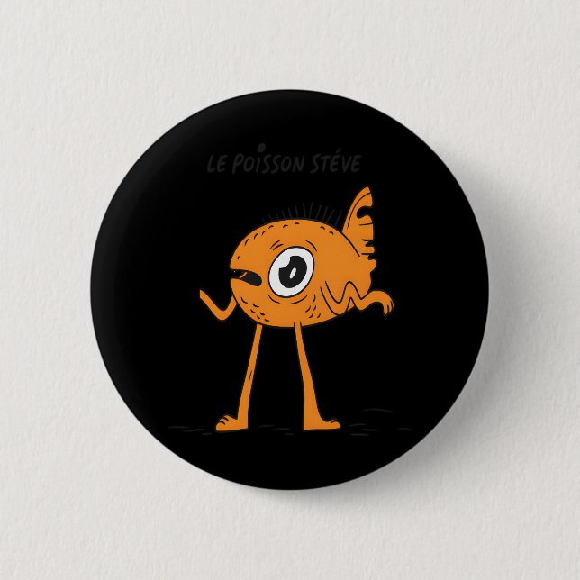 Le Poisson Steve Cute & Funny 6 Cm Round Badge (Front)
