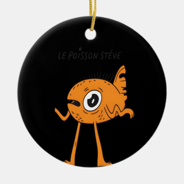 Le Poisson Steve Cute & Funny Ceramic Ornament (Front)