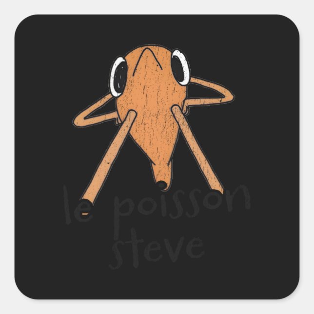 Le Poisson Steve Cute Meme Square Sticker (Front)