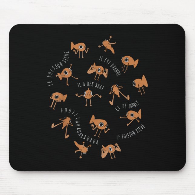 Le Poisson Steve Funny Fish Meme  Mouse Pad (Front)