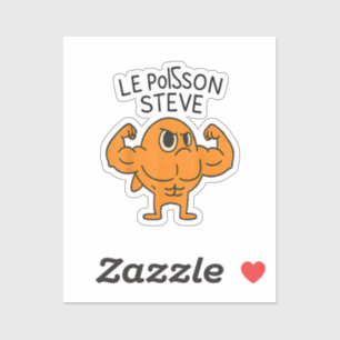 Le Poisson Steve Funny Muscular Fish Cartoon