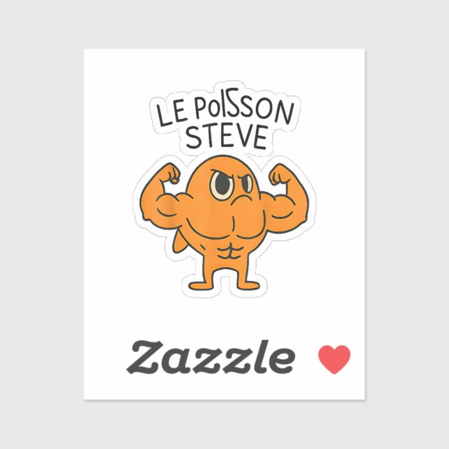 Le Poisson Steve Funny Muscular Fish Cartoon (Sheet)