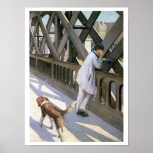 Le Pont de L'Europe: detail of a resting man and a Poster