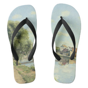Le Pont Du Chemin De Fer Camille Pissarro Thongs