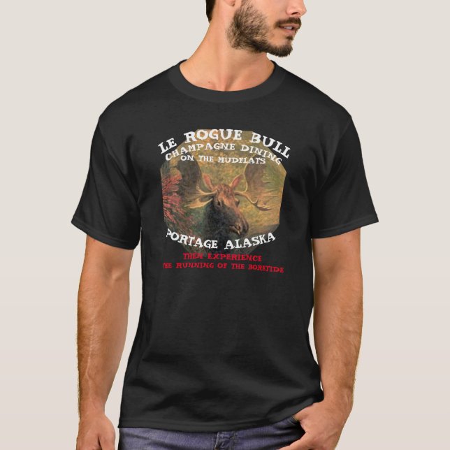 Le Rogue Bull Champagne Dining on the Mudflats T-Shirt (Front)