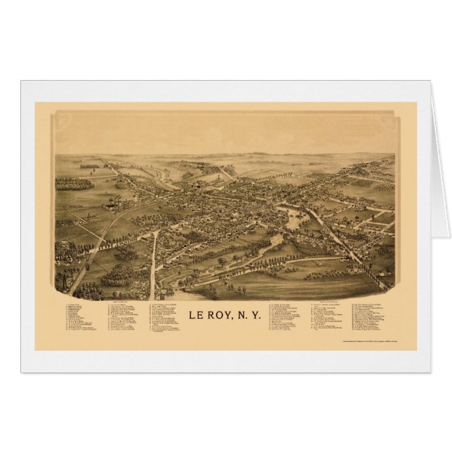 Le Roy, NY Panoramic Map - 1892 (Front Horizontal)