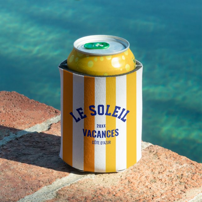 Le Soleil Vacances Côte d'Azur Cabana Stripe Can Cooler (In Situ Pool)