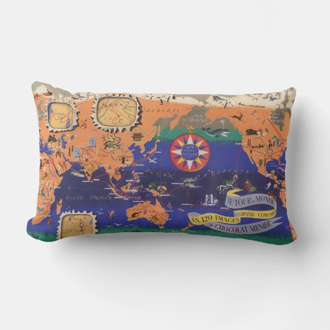 Le Tour du Monde Lumbar Cushion (Front)