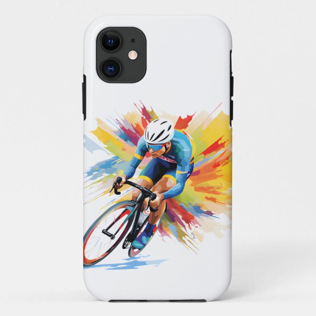 Le Tour Inspired Cyclist Tough iPhone Case  (Back)