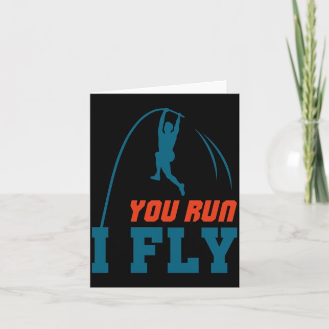 Le Vault Funny Levault Vaulting You Run I Fly  Card (Front)