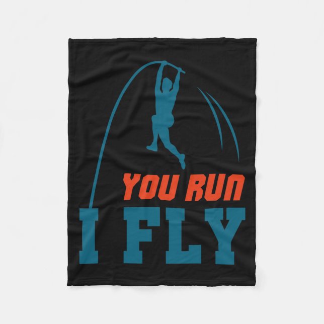 Le Vault Funny Levault Vaulting You Run I Fly  Fleece Blanket (Front)