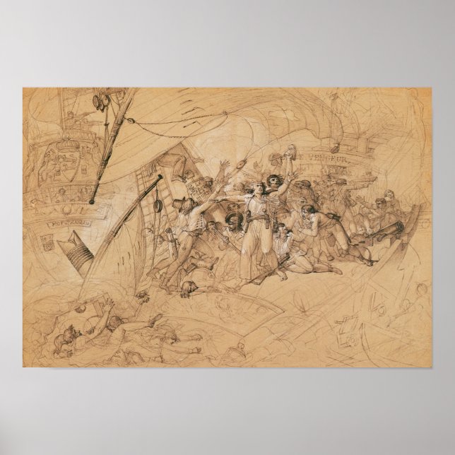 Le Vengeur du Peuple' Sinking Battle of Poster (Front)