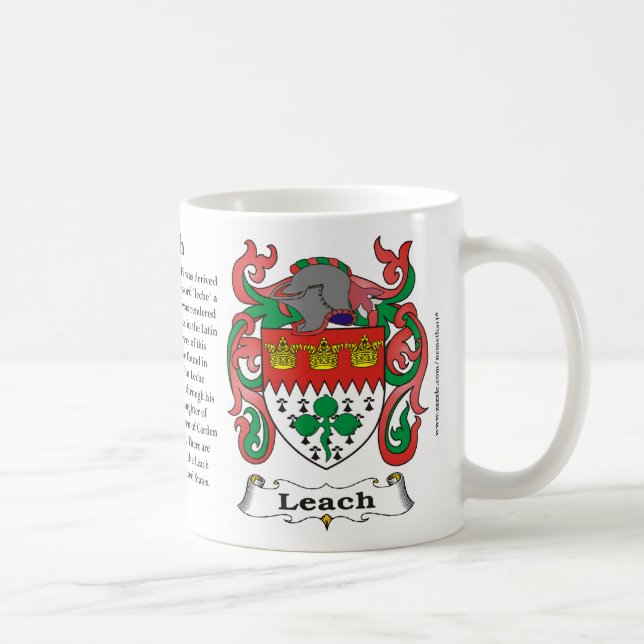 Leach Family Coat of Arms Mug (Right)