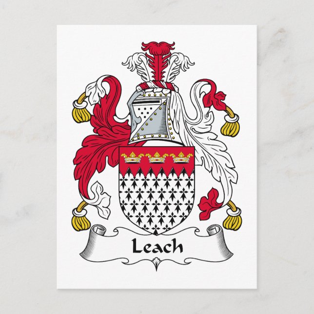 Leach Family Crest Postcard (Front)