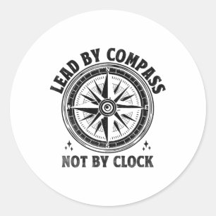 Lead By Comp Not By Clock Camping Scouting Scout Classic Round Sticker