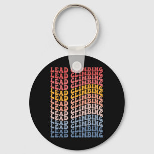 Lead Climbing Groovy Retro Sports Key Ring