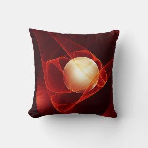 Lead Me Into Temptation Abstract Red Fractal Art Cushion
