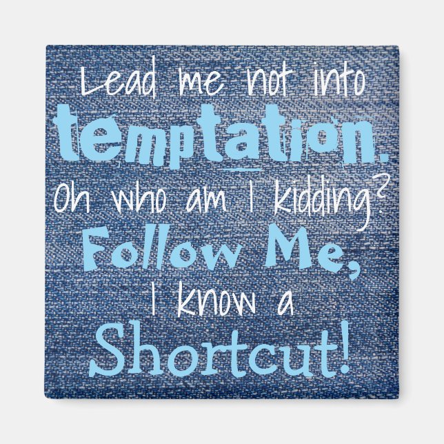 Lead Me Not Funny Refrigerator Magnet (Front)