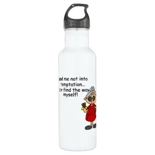 Lead Me Not Into Temptation Humour 710 Ml Water Bottle