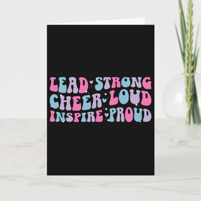 Lead Strong Cheer Loud Cheer Captain Cheerleading  Card (Front)