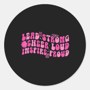 Lead Strong Cheer Loud Cheer Captain Cheerleading Classic Round Sticker