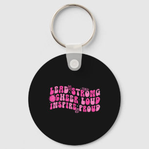 Lead Strong Cheer Loud Cheer Captain Cheerleading Key Ring