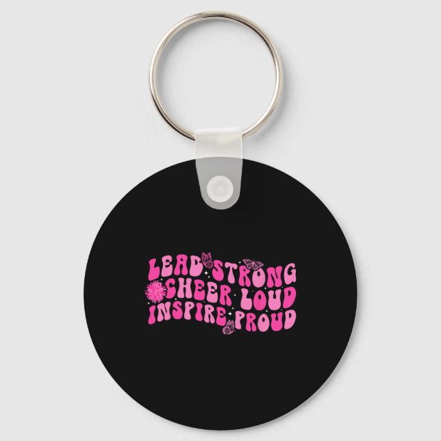 Lead Strong Cheer Loud Cheer Captain Cheerleading  Key Ring (Front)