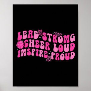 Lead Strong Cheer Loud Cheer Captain Cheerleading Poster