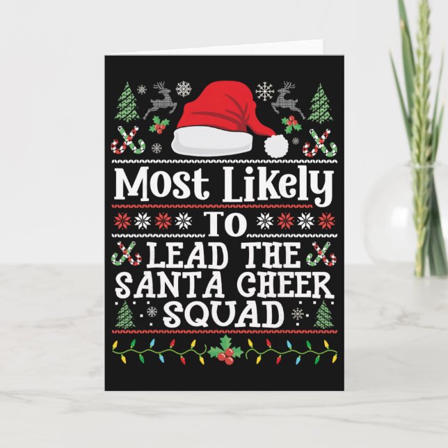 Lead The Santa Cheer Squad - Funny Christmas Cheer Card (Front)