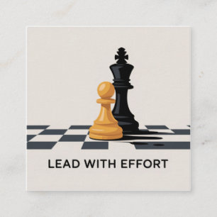 Lead With Effort Square Business Card