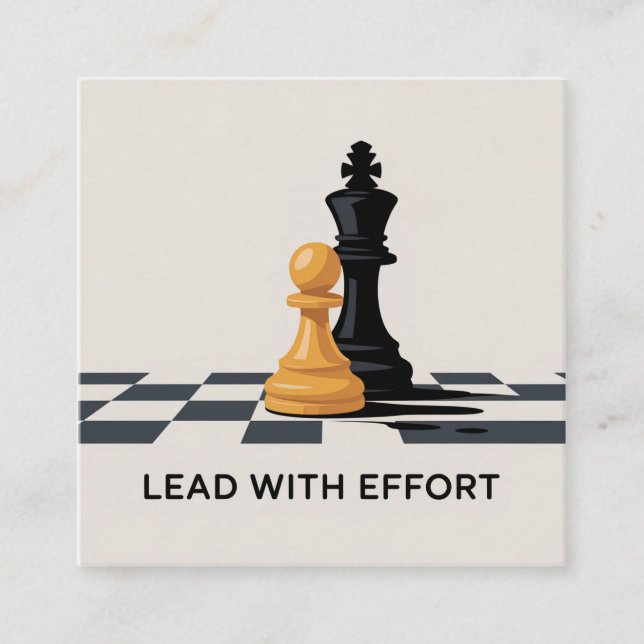 Lead With Effort Square Business Card (Front)