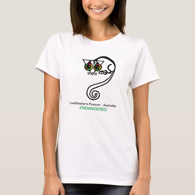  Leadbeater's POSSUM - Endangered animal graphic T-Shirt (Front)