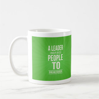 Leader mug - green with quote