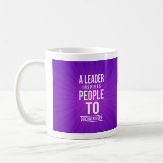 Leader mug - purple with quote
