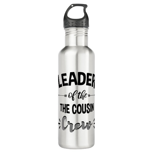 Leader Of The Cousin Crew Funny Cousin Shirt 710 Ml Water Bottle (Front)