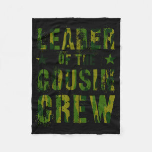 Leader Of The Cousin Crew Funny Grandma Grandpa Ca Fleece Blanket