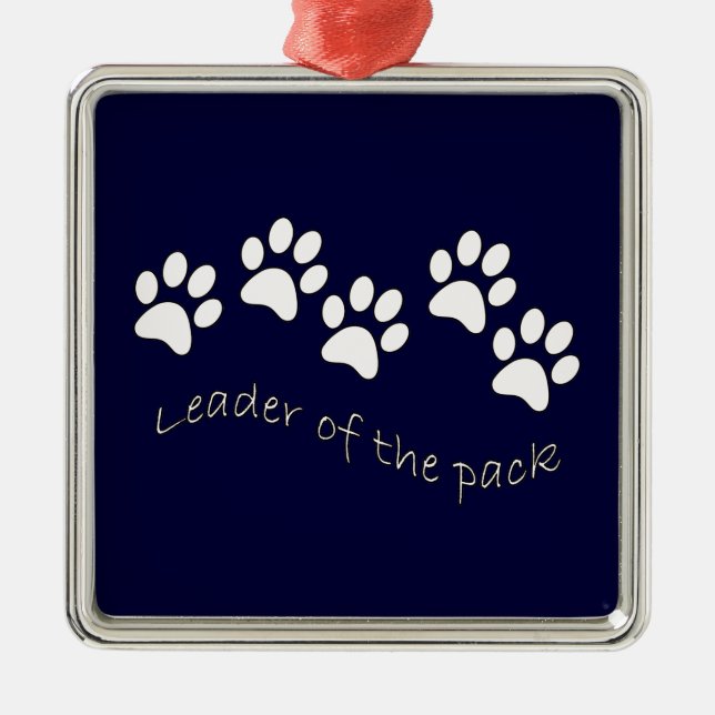 Leader of the Pack Dog Lover's Metal Tree Decoration (Front)