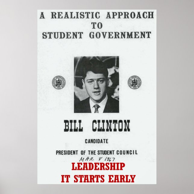 Leadership Bill Clinton at Georgetown University P Poster (Front)