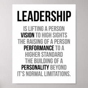 Leadership Is Lifting A Person Vision Poster