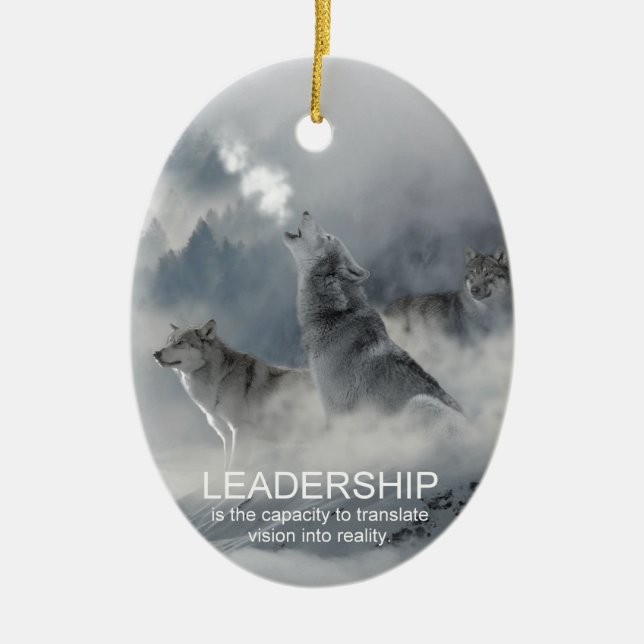 leadership motivational inspirational quote ceramic tree decoration (Front)
