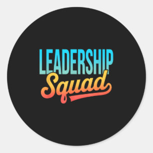 Leadership Squad Team Leader Management Motivation Classic Round Sticker