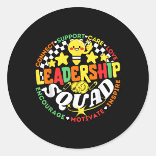 Leadership Squad Team Leader Management Teacher St Classic Round Sticker