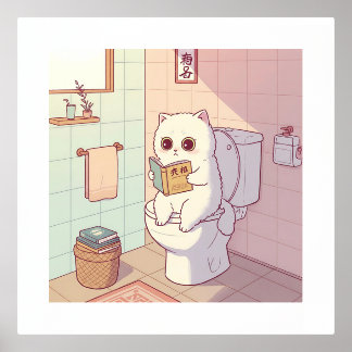 Leading Cat on Toilet Foil Prints