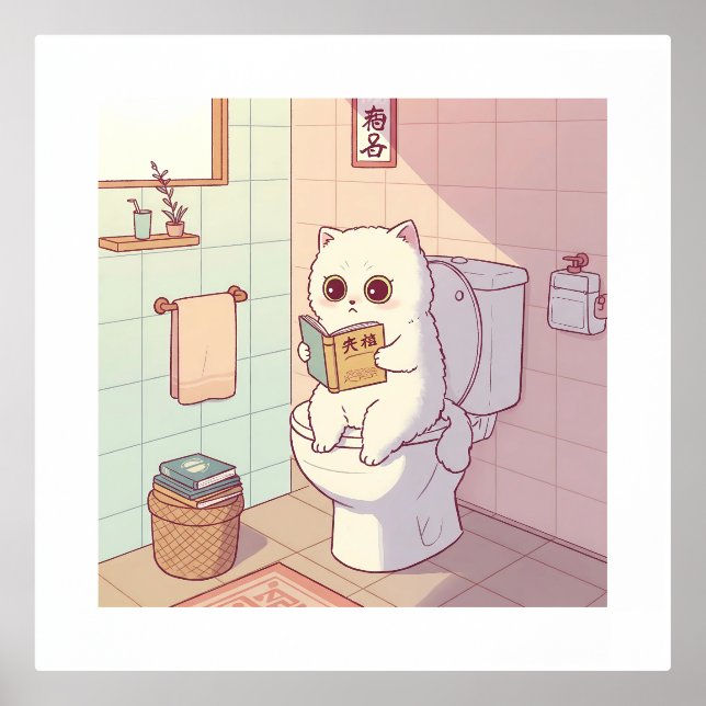 Leading Cat on Toilet Foil Prints (Front)