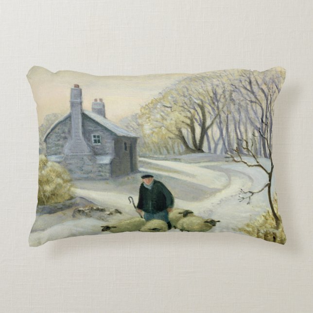 Leading the Sheep Decorative Cushion (Front)