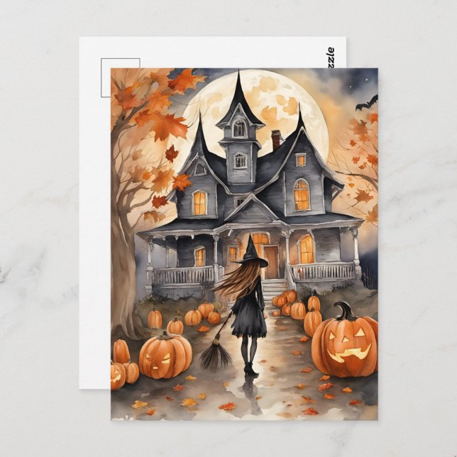 Leading The Way Witch AI Generated  Postcard (Front/Back)