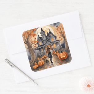 Leading The Way Witch AI Generated Square Sticker